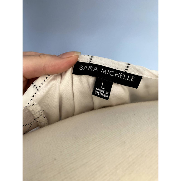 White and black chiffon blouse - Picture 6 of 6